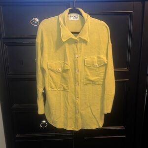 BUCKETLIST Lime Green Button Down Shirt with Pockets